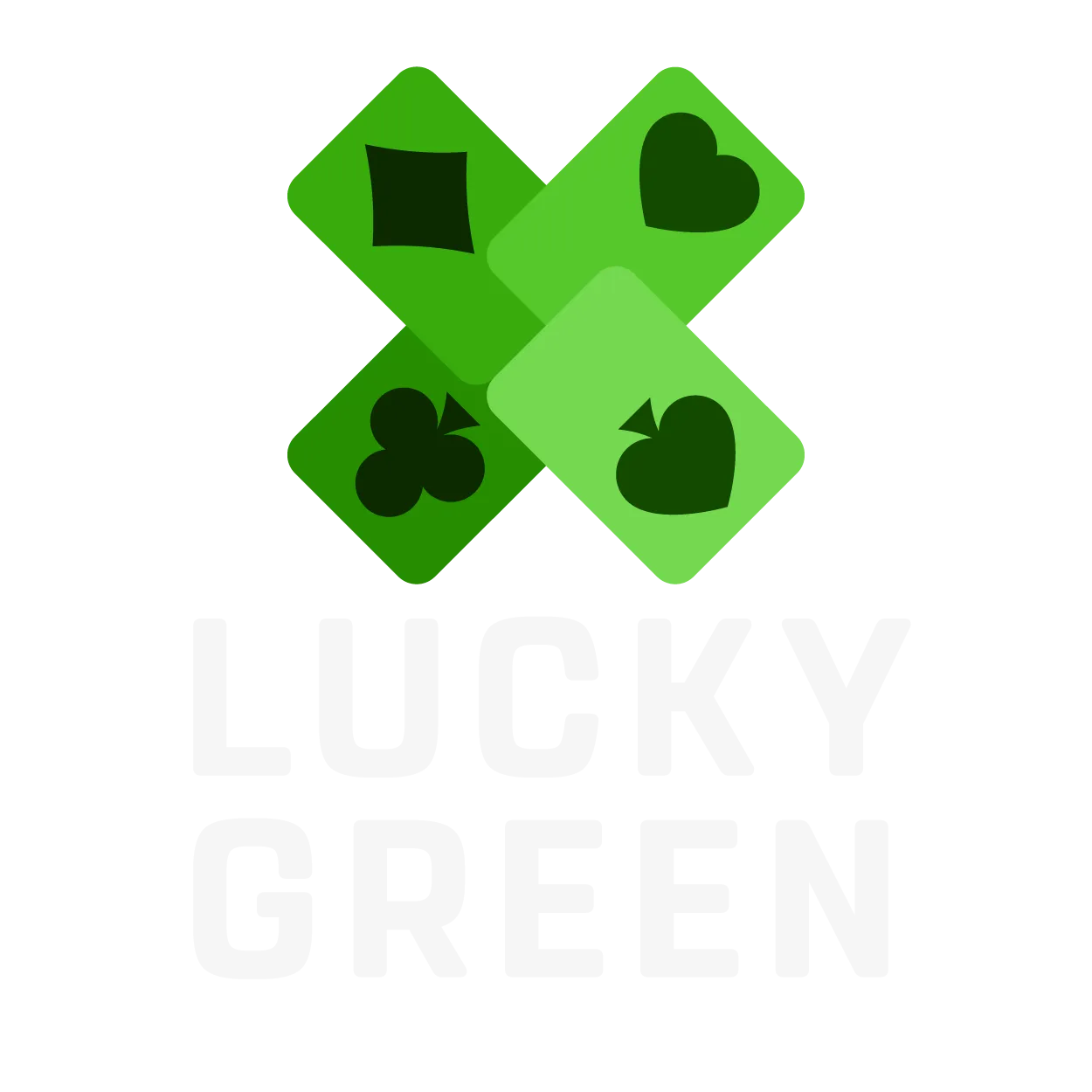 Lucky Green Casino official logo in green playing-card style